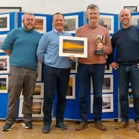 Dave & Bryan from Whelans Cameras Limerick with Tom Quinn and his winning entry and Chairman Maurice Power